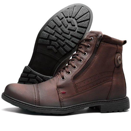 Bota Fort Way Zíper Masculina - Café