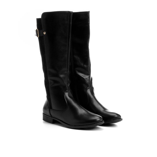 Bota Infantil Montaria Mooncity Veludo Feminina - Preto