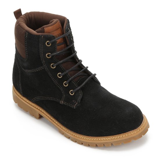 Bota Von Dutch Camurça Masculina - Preto+Marrom