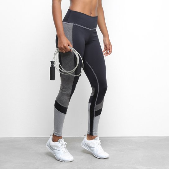 Calça Gonew Mix Mescla Bolso Feminina - Preto