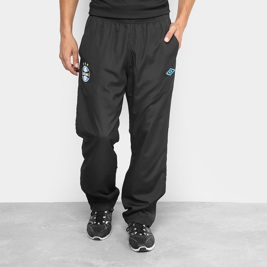 Calça Grêmio Umbro Viagem Masculina - Preto+Azul claro