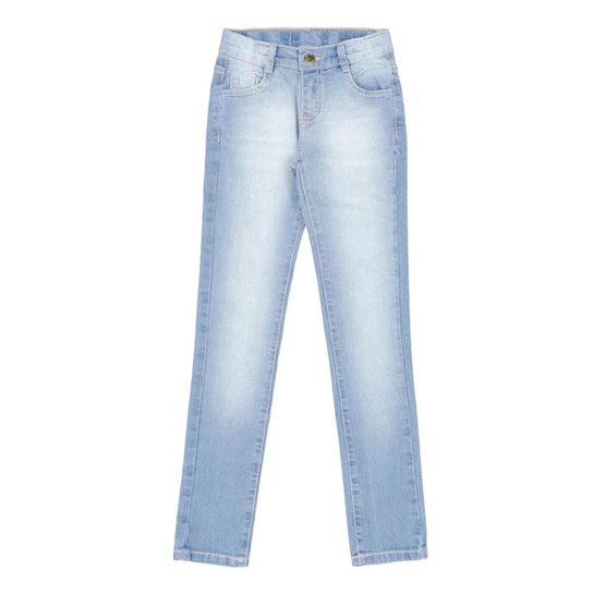 Calça Infantil Pulla Bulla Jeans Claro Indigo Feminina - Azul