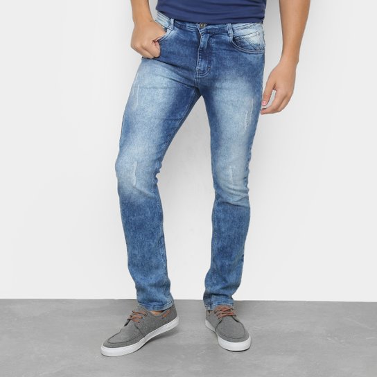 Calça Jeans Skinny Opera Rock Estonada Masculina - Jeans