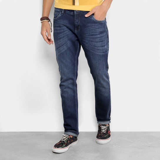 Calça Jeans Slim Reserva Estonada Masculina - Azul