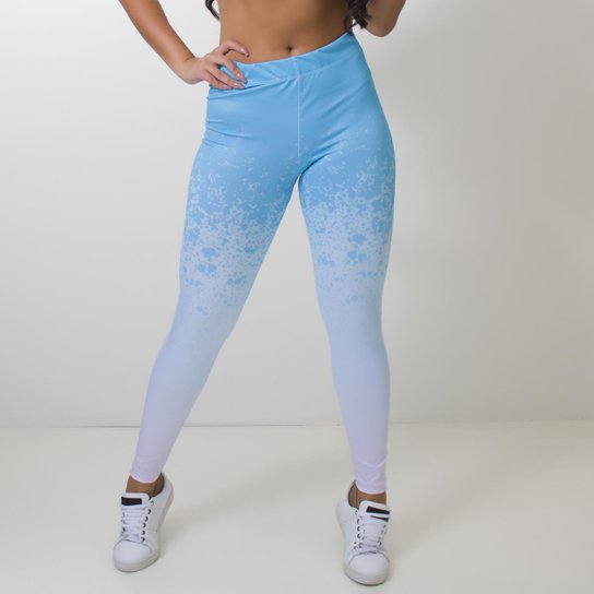 Calça Legging Kaisan Future Sky Feminina - Azul+Branco