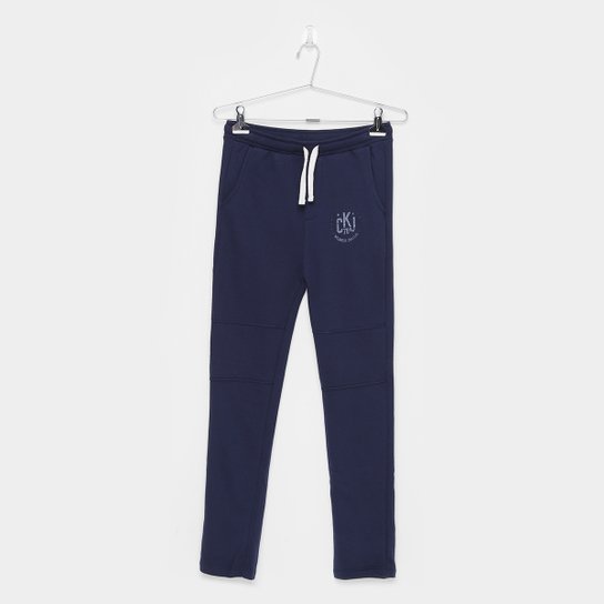 Calça Moletom Infantil Calvin Klein Wildness Chasers Masculina - Marinho