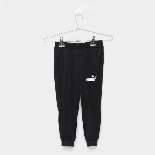 Calça Moletom Infantil Puma Ess Logo Poly Cl B Masculina - Preto