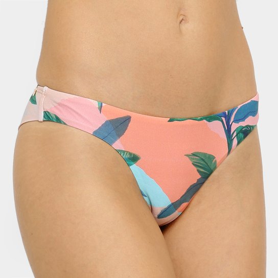 Calcinha Biquíni Salinas Estampada Floral Feminina - Salmão