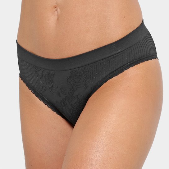 Calcinha Lupo Rose Sem Costura - Preto