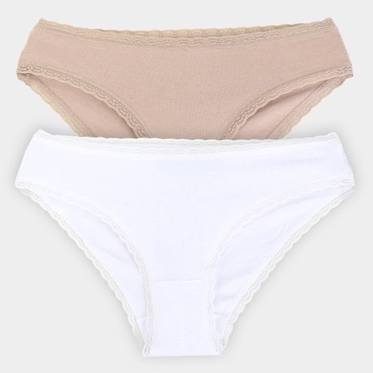 Calcinha Lupo Tanga Renda K2 Imp. - Nude