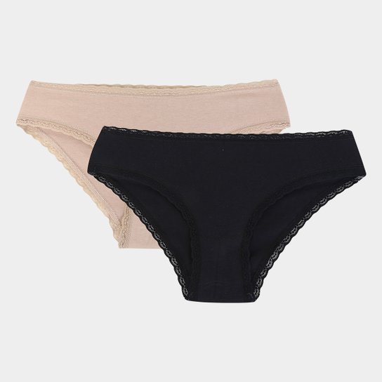 Calcinha Lupo Tanga Renda K2 Imp. - Bege