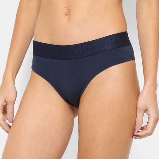 Calcinha Tanga Calvin Klein Cotton Black - Marinho