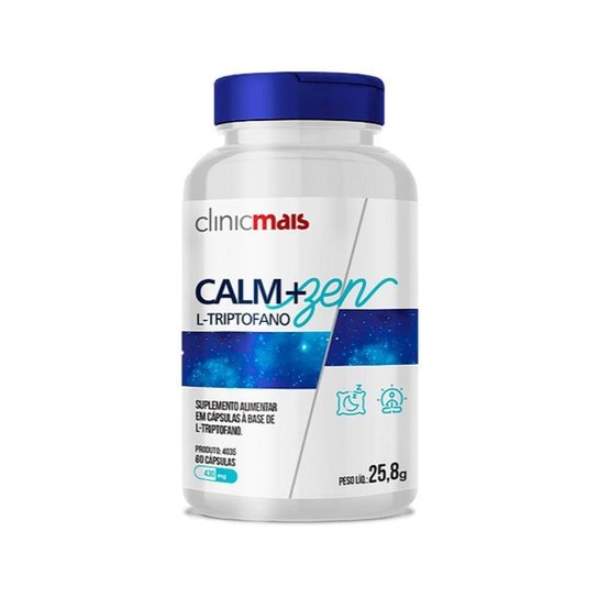 Calm+Zen L-Triptofano 60 Cápsulas Clinic Mais -