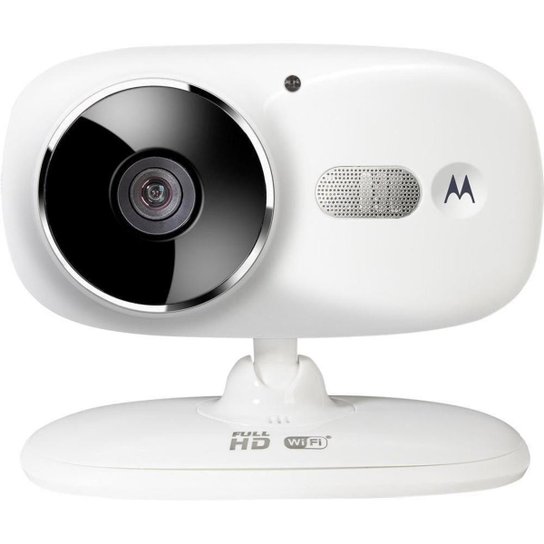 Câmera Motorola Wi-Fi Focus 86, Monit. Smartphone, HD, vídeo/fotos, SD 8Gb, Bi-volt - Branco