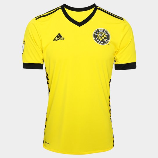 Camisa Columbus Crew MLS Home 17/18 s/nº Torcedor Adidas Masculina - Amarelo+Preto
