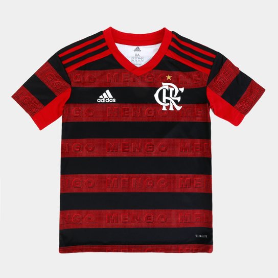 Camisa Flamengo Infantil I 19/20 s/n° Torcedor Adidas - Vermelho+Preto