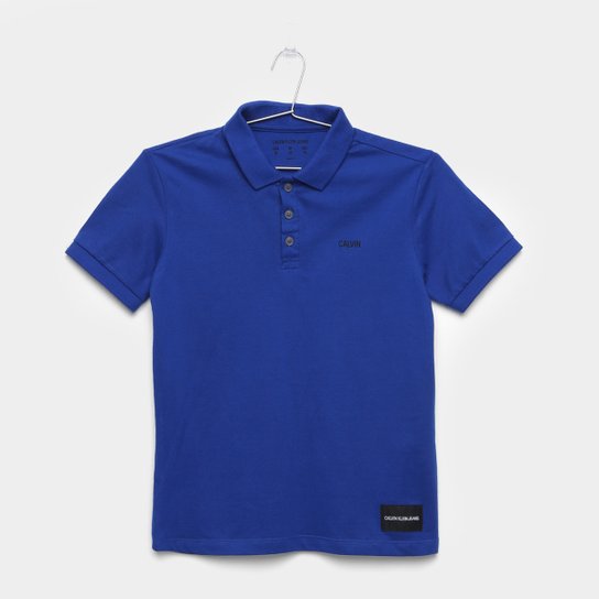 Camisa Polo Infantil Calvin Klein Masculina - Azul