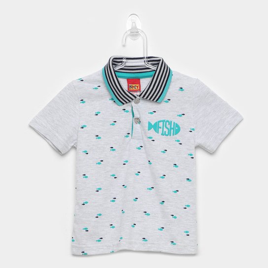Camisa Polo Infantil Kyly Fish Masculina - Mescla