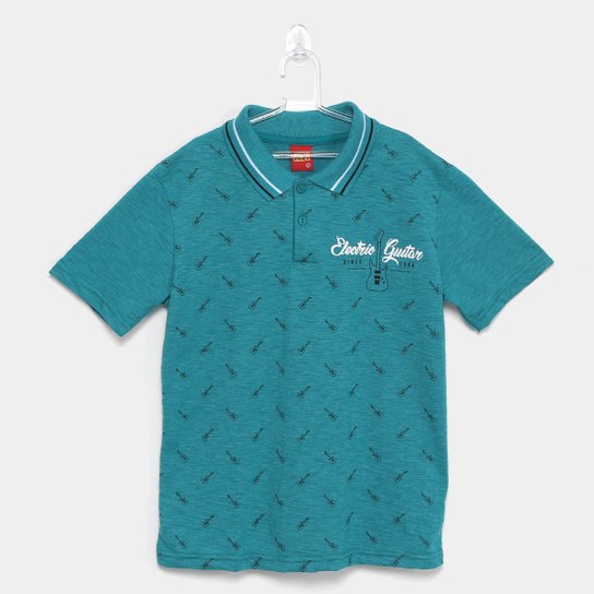 Camisa Polo Infantil Kyly Guitarra Masculina - Verde