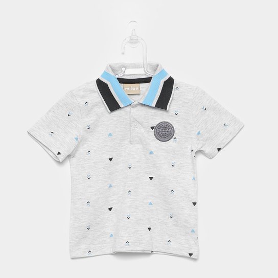 Camisa Polo Infantil Milon Bordado Masculina - Mescla
