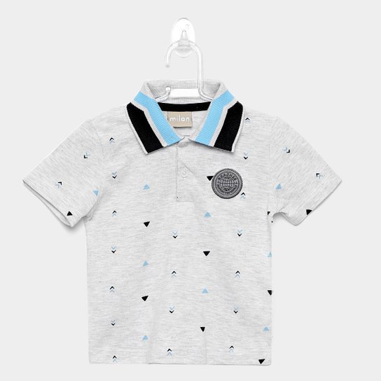 Camisa Polo Infantil Milon Bordado Masculina - Mescla