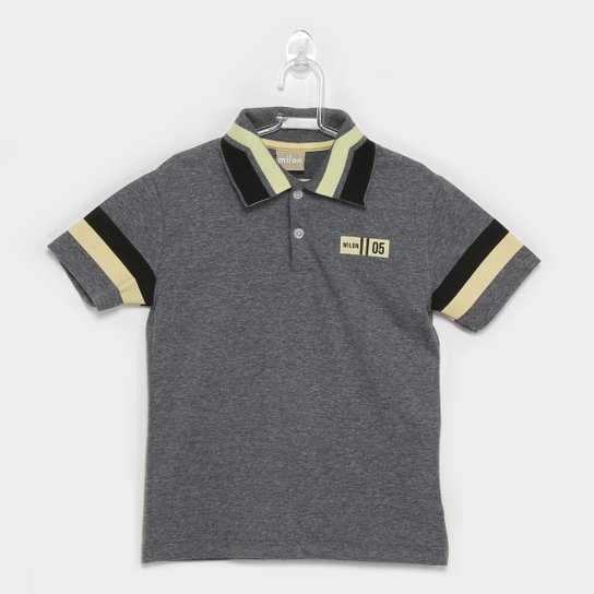 Camisa Polo Infantil Milon Listra Masculina - Mescla
