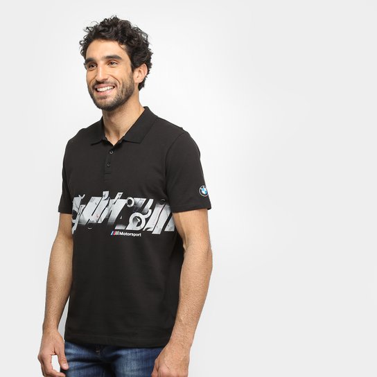 Camisa Polo Puma BMW MMS Graphic Masculina - Preto