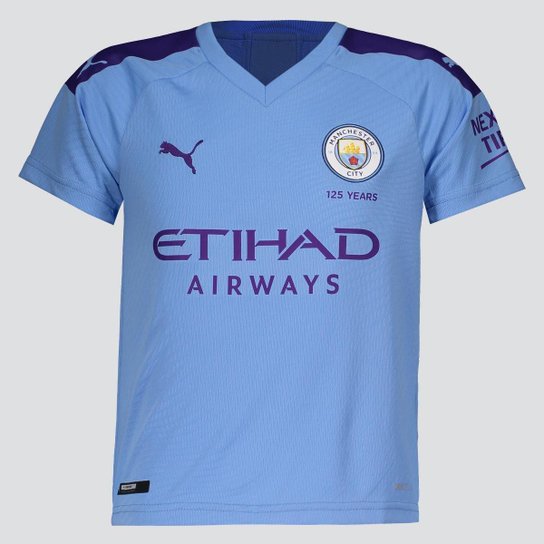 Camisa Puma Manchester City Home 2020 Juvenil - Azul
