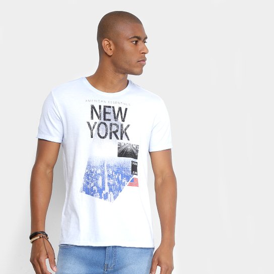 Camiseta Calvin Klein Estampa American Essentials Masculina - Azul Claro