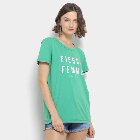 Camiseta Colcci Fierce Femme Feminina - Verde