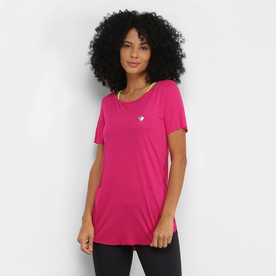 Camiseta Colcci Fitness Long Feminina - Rosa Escuro