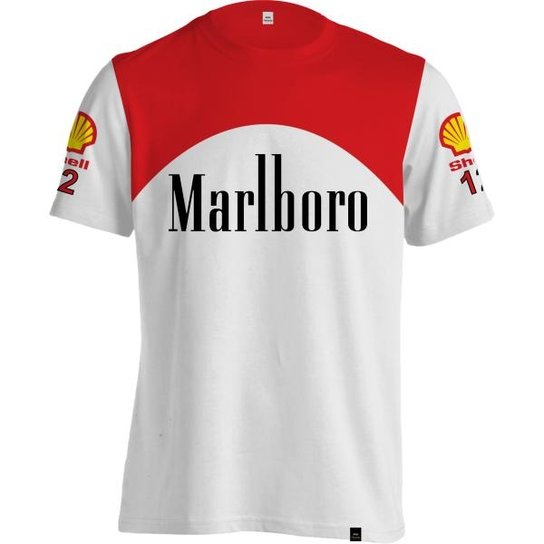 Camiseta Fórmula Retrô Mclaren Ano 1988 - Vermelho+Branco