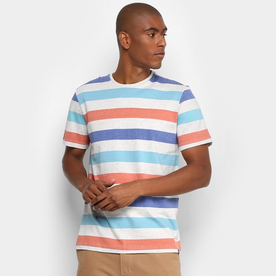 Camiseta Globe Especial Listrada Masculina - Coral