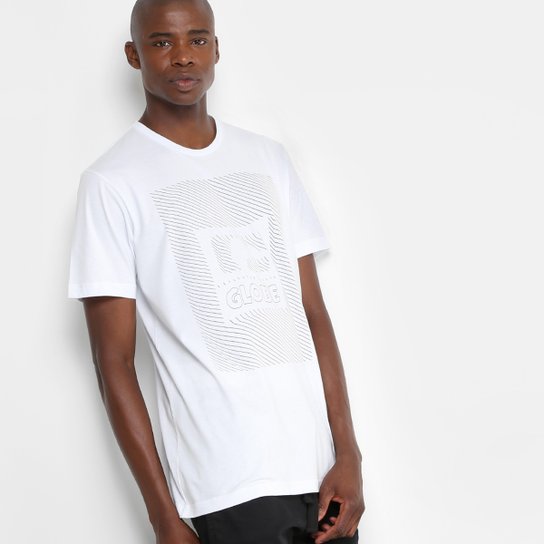 Camiseta Globe Logo 3D Masculina - Branco