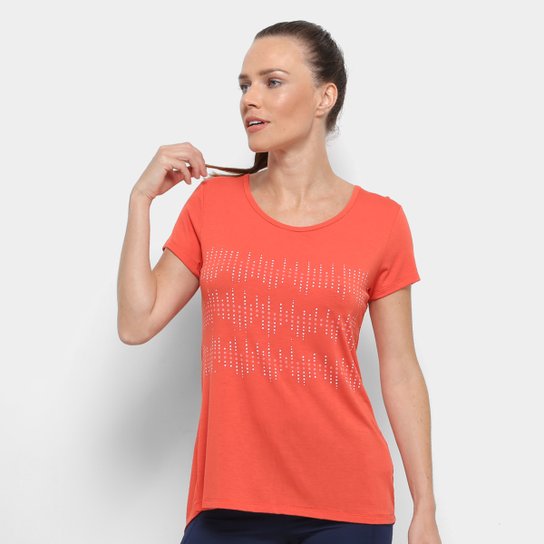 Camiseta Gonew Wrk Out Abertura Costas Feminina - Laranja