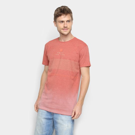 Camiseta Hang Loose Estampada Pavones Masculina - Vermelho Claro