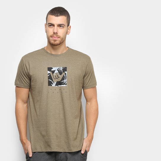 Camiseta Hang Loose Silk Logoleaves Masculina - Cinza+Verde