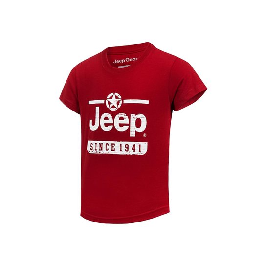 Camiseta Inf. Jeep Estrela Since 1941 - Vermelho Claro