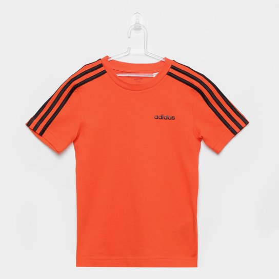 Camiseta Infantil Adidas YB 3S TEE Masculina - Laranja+Preto