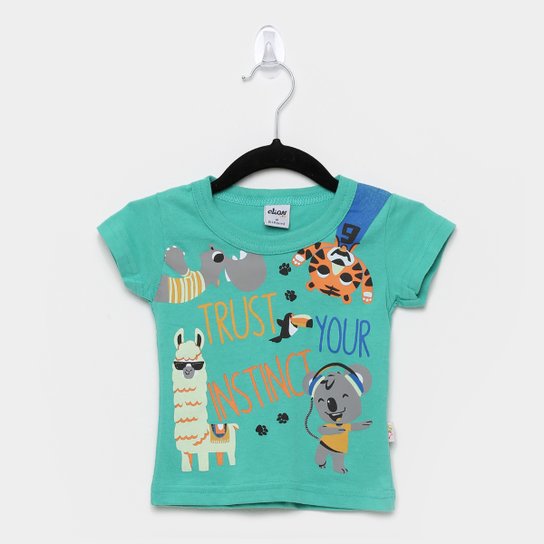Camiseta Infantil Elian Trust Your Intinct Masculina - Verde claro
