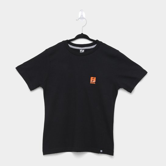 Camiseta Infantil Fatal Básica Manga Curta Masculina - Preto