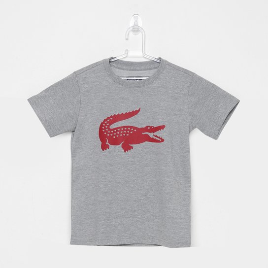 Camiseta Infantil Lacoste Masculina - Cinza