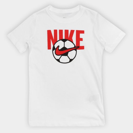 Camiseta Infantil Nike B Nsw Tee Soccer Ball Masculina - Branco