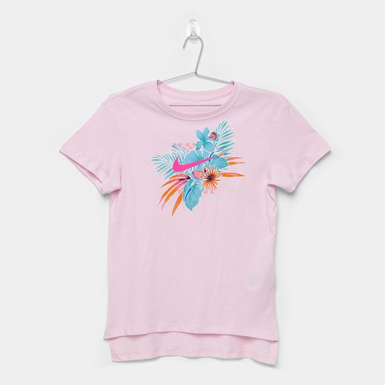 Camiseta Infantil Nike Foliage Futura Feminina - Pink