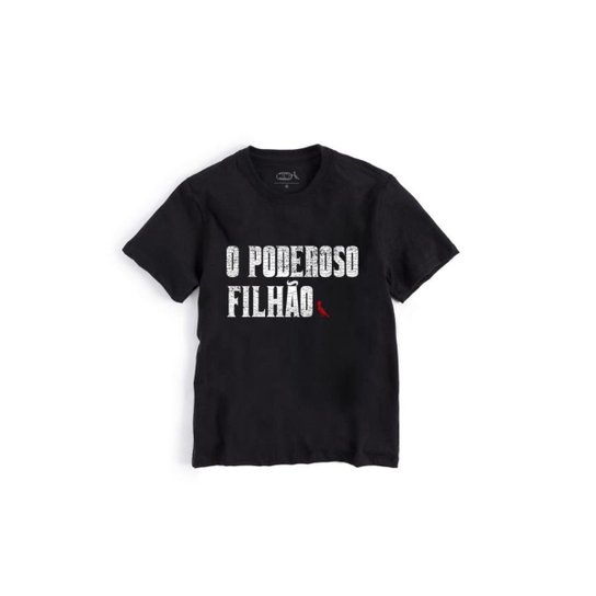 Camiseta Infantil Poderoso Filhão Reserva Mini Masculina - Preto