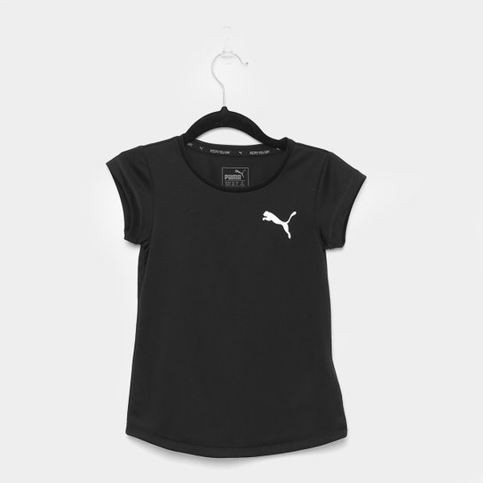 Camiseta Infantil Puma Active G Feminina - Preto