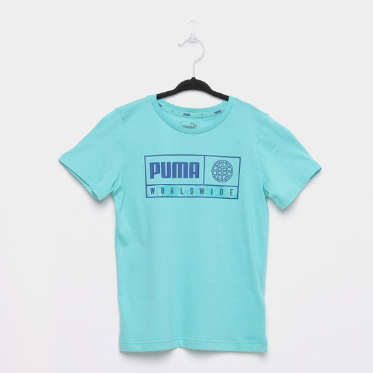 Camiseta Infantil Puma Alpha Graphic Masculina - Verde