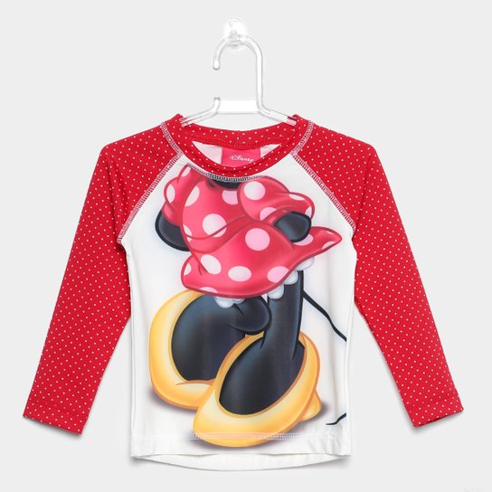 Camiseta Infantil Tip Top Manga Longa Minnie Menina - Vermelho