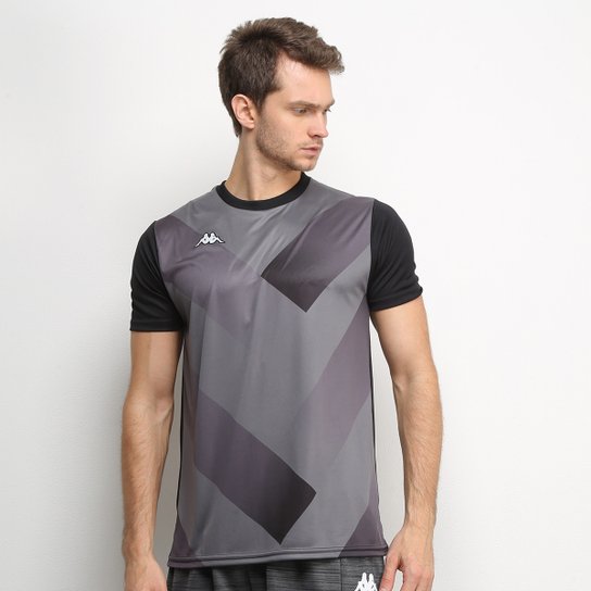 Camiseta Kappa Bocelli Masculina - Preto+Chumbo