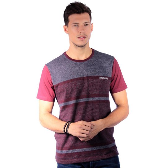 Camiseta Long Island LT Masculina - Bordô